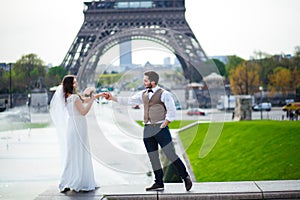 Couple in love in Paris, wedding photography