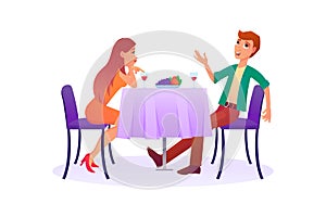 Couple in love on romantic date in restaurant cafe