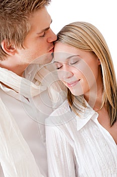 Couple in love - romantic kiss