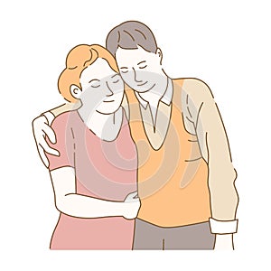 Couple in love spending time together amorousness of people photo