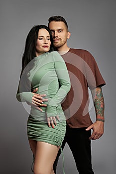 Couple love together, romantic portrait woman and man, relationship, handsome, style fashion, passion