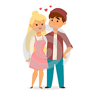 Couple in love vector characters togetherness happy smiling people romantic woman amorousness together adult