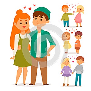 Couple in love vector characters togetherness happy smiling people romantic woman amorousness together adult