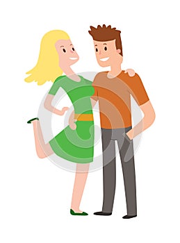 Couple in love vector illustration.