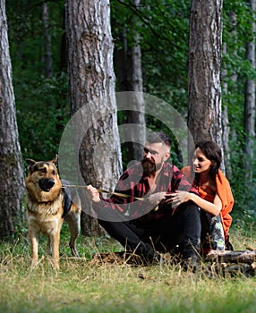 Couple in love or young happy family spend time together.