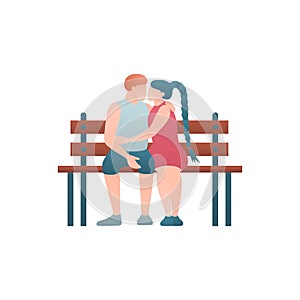 Couple lovers flat illustration.