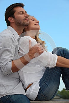 Couple in a loving embrace