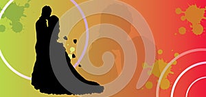 Couple loving eps, valentine day vector silhouette romance kiss wedding couples in love background
