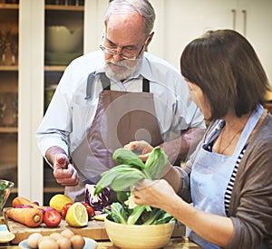 Couple make food kitchen cencept