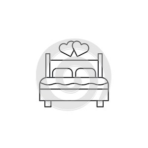 Couple making love bed vector icon symbol isolated on white background