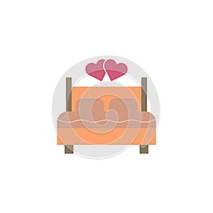 Couple making love bed vector icon symbol isolated on white background