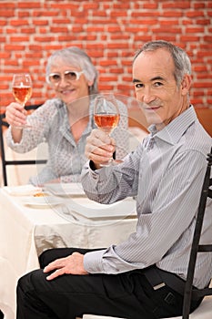 Couple making a toast