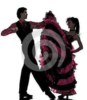 Couple man woman dancer dancing french cancan