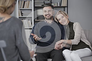 Couple during marital therapy photo