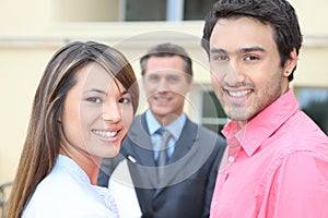 Couple meeting estate agent