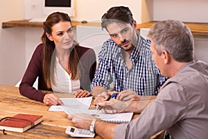 Couple meeting financial advisor