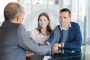 Couple meeting with financial advisor