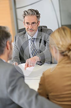 Couple in meeting with lawyer