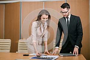 Couple meeting in office