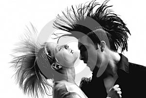 Couple with mohawk