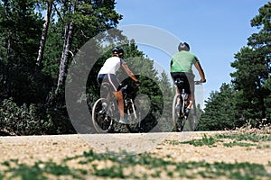 Couple of mountain bikers enjoying the route