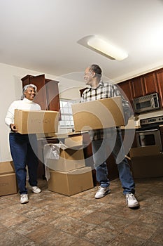 Couple With Moving Boxes