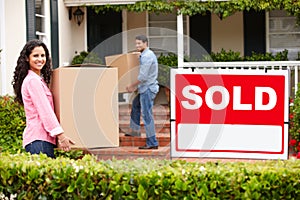 Couple moving into new home