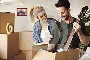 Couple moving new home