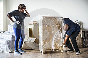 Couple moving into new house