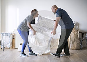 Couple moving into new house