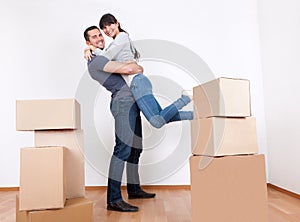 Couple moving into new house