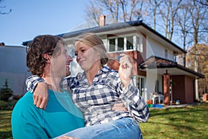 Couple moving into a new house