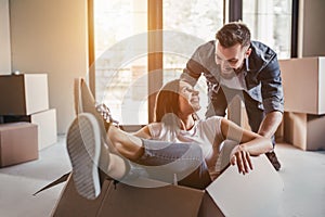 Couple moving in new house