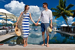 Couple near poolside