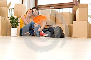 Couple in new home