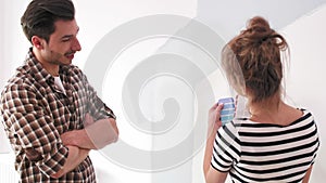 Couple in new house making decisions