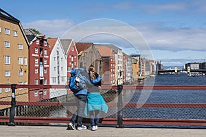 Couple on Old Town Bridge Trondheim