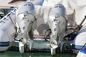 Couple of outboard engines