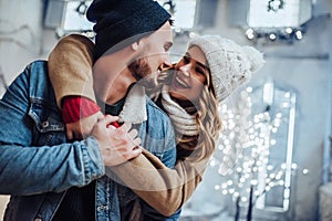 Couple outdoor in winter