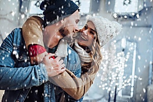 Couple outdoor in winter