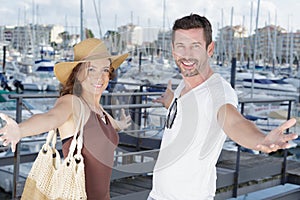 couple outdoors in old harbor