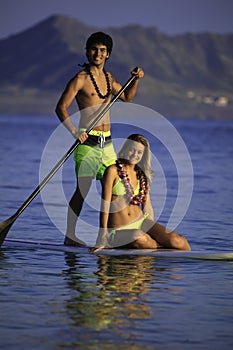 Couple on a paddleboard