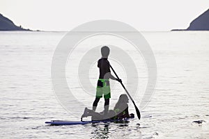 Couple on a paddleboard