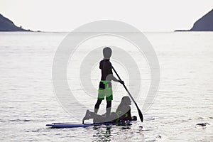 Couple on a paddleboard photo