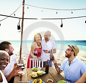 Couple Party Hostess Friends Hanging out Concept