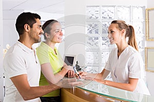 Couple patients visiting clinic