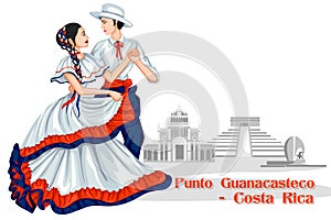 Couple performing Punto Guanacasteco of Costa Rica