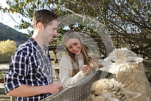 Couple at Petting Zoo