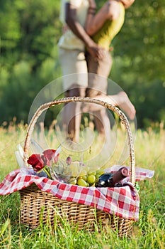 Couple picnicking photo