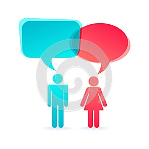 Couple - pictogram with dialog clouds